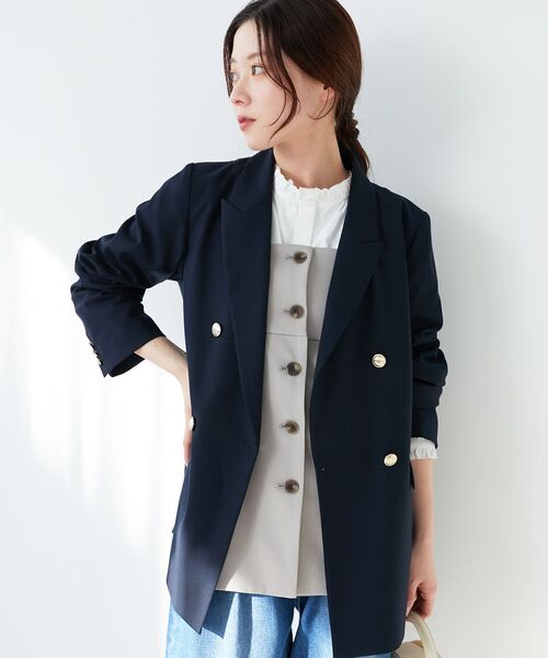 le.coeur blanc（ルクールブラン）の「ダブルブレストジャケット（その他アウター・レディース・ネイビー/モカ・38）」の19枚目の写真