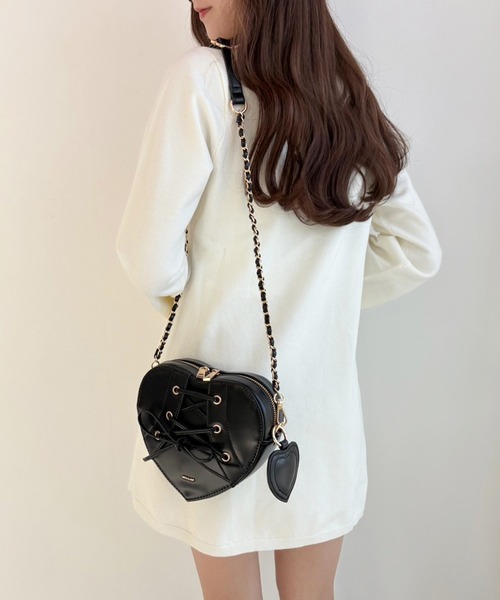 セール】レースアップハートバッグ（ショルダーバッグ）｜one after