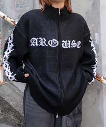 WEGO/クロスダメージニットBIGブルゾン