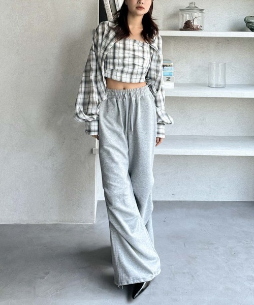 archives（アルシーヴ）の「サイドタックワイドスウェットパンツ（スウェットパンツ・レディース・アイボリー/グレー・MEDIUM）」の22枚目の写真