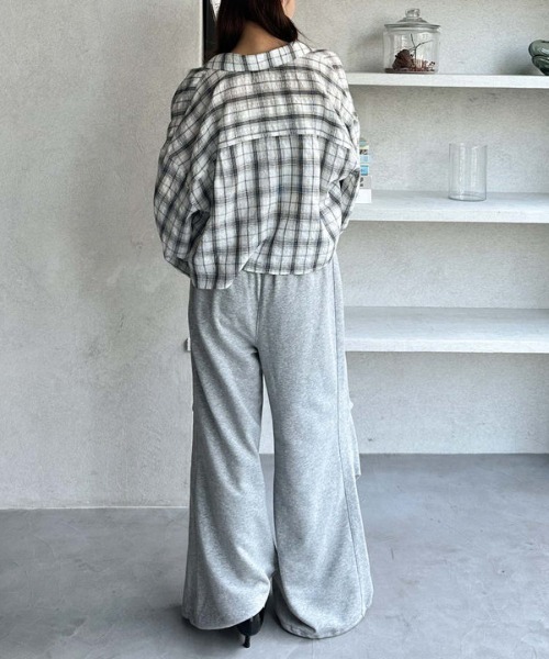 archives（アルシーヴ）の「サイドタックワイドスウェットパンツ（スウェットパンツ・レディース・アイボリー/グレー・MEDIUM）」の14枚目の写真