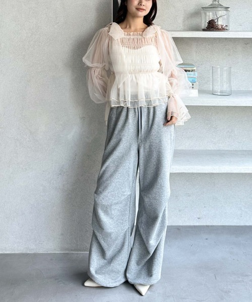 bluelea ブルレア サイドスリットスウェットパンツ　ホワイト bluelea ブルレア サイドスリットスウェットパンツ ホワイト