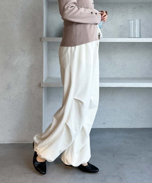 セール】サイドタックワイドスウェットパンツ（スウェットパンツ