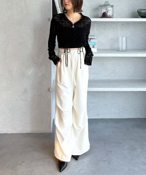 archives（アルシーヴ）の「サイドタックワイドスウェットパンツ（スウェットパンツ・レディース・アイボリー/グレー・MEDIUM）」の6枚目の写真