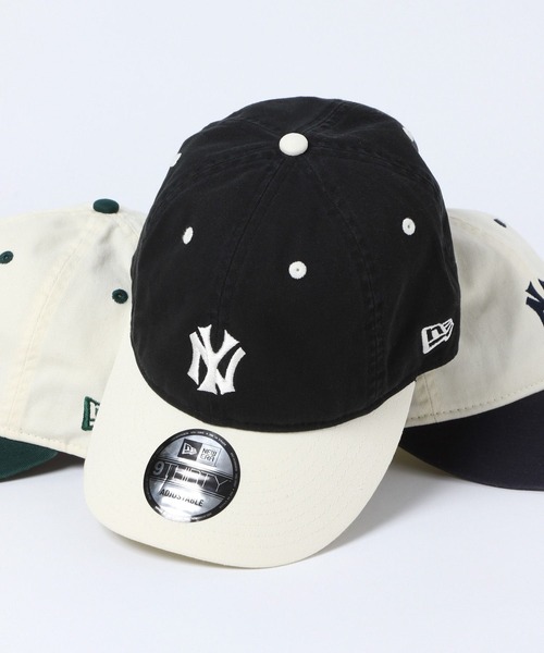 NEW ERA(ニューエラ)の「【NEW ERA】別注/930MLB/2トーンロゴキャップ(キャップ・メンズ・グリーン/ネイビー/ブラック・FREE)」の1枚目の写真