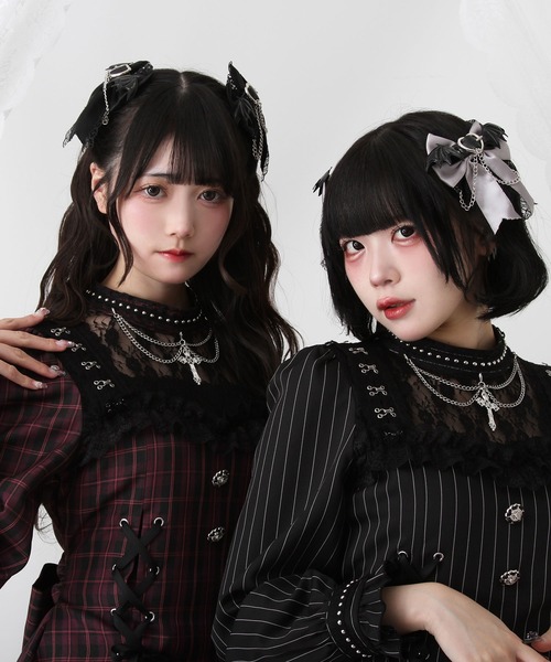 十字架チェーンチョーカー風レースアップワンピース 十字架チェーンチョーカー風レースアップワンピース（ワンピース