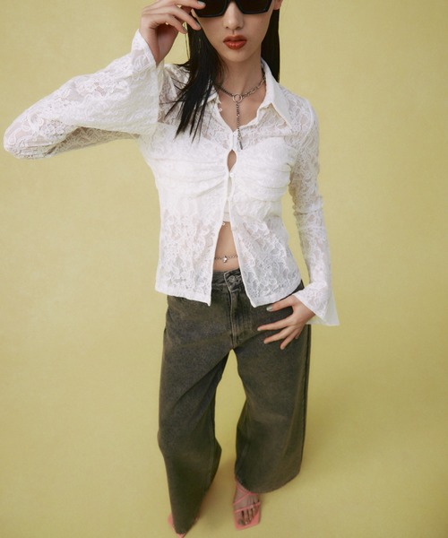 JOSE MOON(ジョゼムーン)の「LOOSE FIT WIDEDENIM/ルーズフィットワイドデニム(デニムパンツ・レディース・ブラック/ブルー/ホワイト・34/36/38)」の8枚目の写真