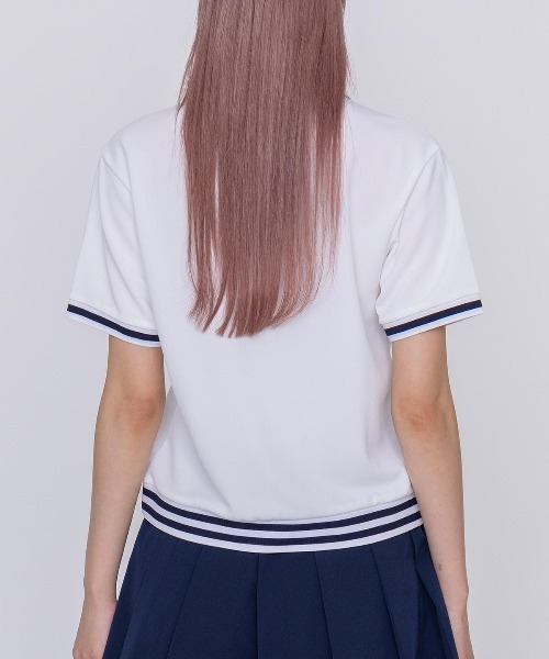 archivio(アルチビオ)の「<LADIES>ライン切替UV冷感ポロシャツ(ポロシャツ・レディース・ホワイト/ネイビー/ピンク・L/M/S)」の17枚目の写真