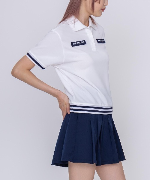 archivio(アルチビオ)の「<LADIES>ライン切替UV冷感ポロシャツ(ポロシャツ・レディース・ホワイト/ネイビー/ピンク・L/M/S)」の18枚目の写真