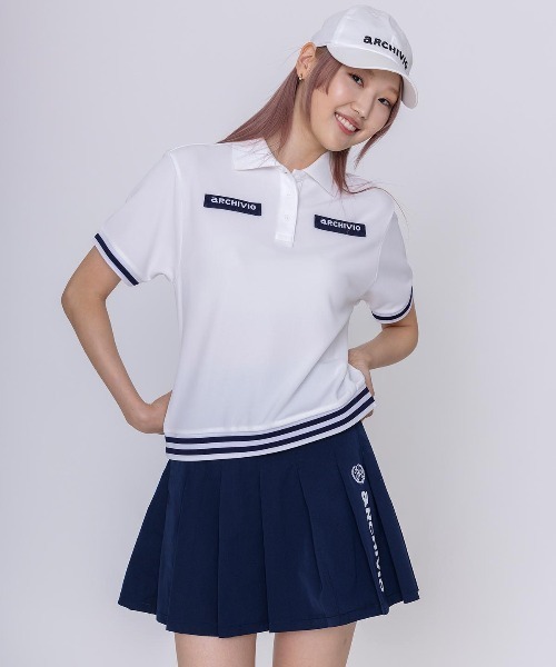 archivio(アルチビオ)の「<LADIES>ライン切替UV冷感ポロシャツ(ポロシャツ・レディース・ホワイト/ネイビー/ピンク・L/M/S)」の19枚目の写真