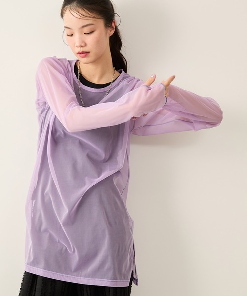 JUNRED(ジュンレッド)の「シアーメローロングスリーブTee(Tシャツ/カットソー・メンズ・ブルー/パープル・FREE)」の1枚目の写真