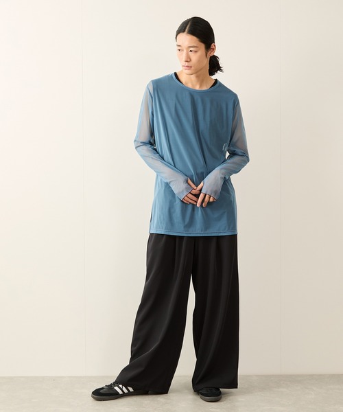 JUNRED(ジュンレッド)の「シアーメローロングスリーブTee(Tシャツ/カットソー・メンズ・ブルー/パープル・FREE)」の17枚目の写真