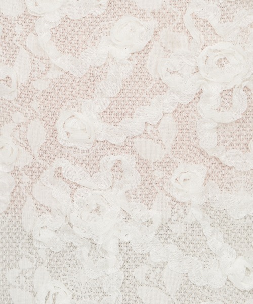 ROYAL PARTY（ロイヤルパーティー）の「3Dフラワーレースオフショルトップス（Tシャツ/カットソー・レディース・ブラック/オフホワイト・FREE）」の18枚目の写真