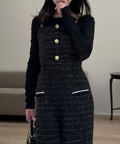 ROYAL PARTY（ロイヤルパーティー）の「3Dフラワーレースオフショルトップス（Tシャツ/カットソー・レディース・ブラック/オフホワイト・FREE）」の4枚目の写真