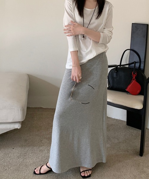 meJane（ミージェーン）の「Aライン スウェットロングスカート（スカート・レディース・グレー/チャコールグレー・M/L）」の17枚目の写真