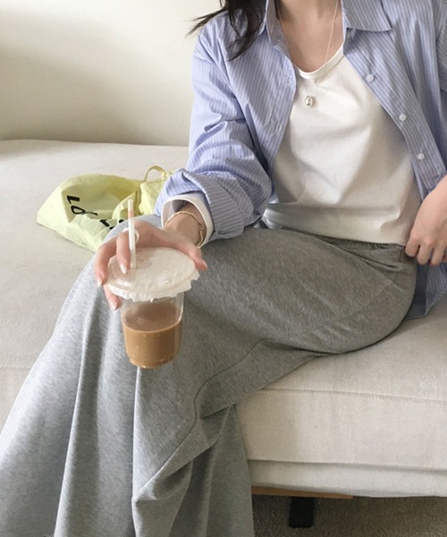 meJane（ミージェーン）の「Aライン スウェットロングスカート（スカート・レディース・グレー/チャコールグレー・M/L）」の11枚目の写真