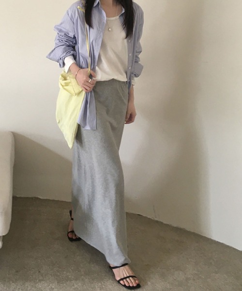 meJane（ミージェーン）の「Aライン スウェットロングスカート（スカート・レディース・グレー/チャコールグレー・M/L）」の9枚目の写真