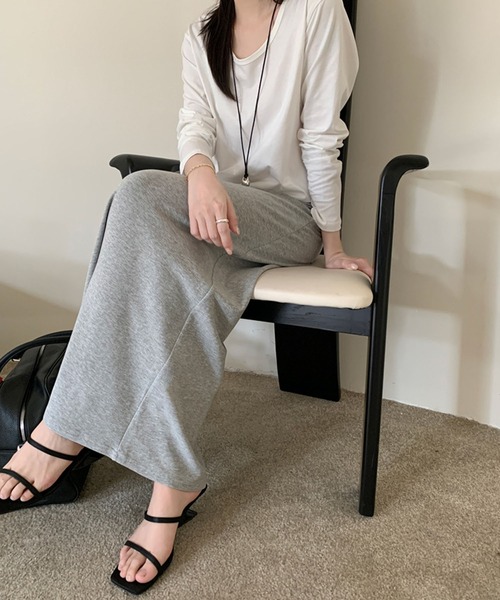 meJane（ミージェーン）の「Aライン スウェットロングスカート（スカート・レディース・グレー/チャコールグレー・M/L）」の15枚目の写真