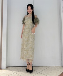 Paradipe Picnicパラダイスピクニック花柄ドット半袖チュニックドレス ROPE' PICNIC（ロペピクニック）の「ドット/花柄ウエスト