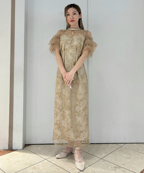 Cupid Heart(キューピッドハート)の「【Cupid Heart】結婚式用!スパンコール刺繍ドレス(ドレス・レディース・ブルーグレー/イエロー/ミント・MEDIUM)」の4枚目の写真