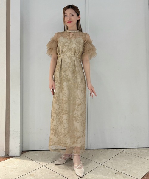 Cupid Heart(キューピッドハート)の「【Cupid Heart】結婚式用!スパンコール刺繍ドレス(ドレス・レディース・ブルーグレー/イエロー/ミント・MEDIUM)」の5枚目の写真