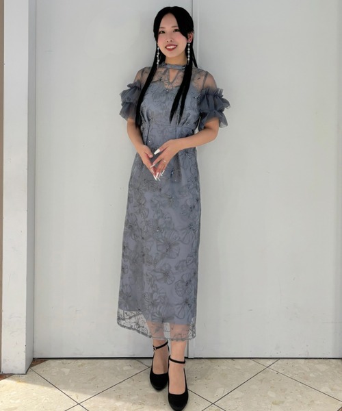 Cupid Heart(キューピッドハート)の「【Cupid Heart】結婚式用!スパンコール刺繍ドレス(ドレス・レディース・ブルーグレー/イエロー/ミント・MEDIUM)」の8枚目の写真
