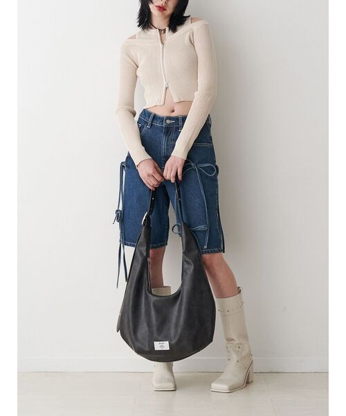 jouetie（ジュエティ）の「カットアウトジップニット（ニット/セーター・レディース・アイボリー/ピンク/ブラック・MEDIUM）」の8枚目の写真