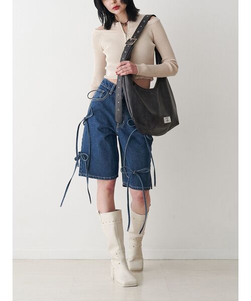 jouetie（ジュエティ）の「カットアウトジップニット（ニット/セーター・レディース・アイボリー/ピンク/ブラック・MEDIUM）」の6枚目の写真