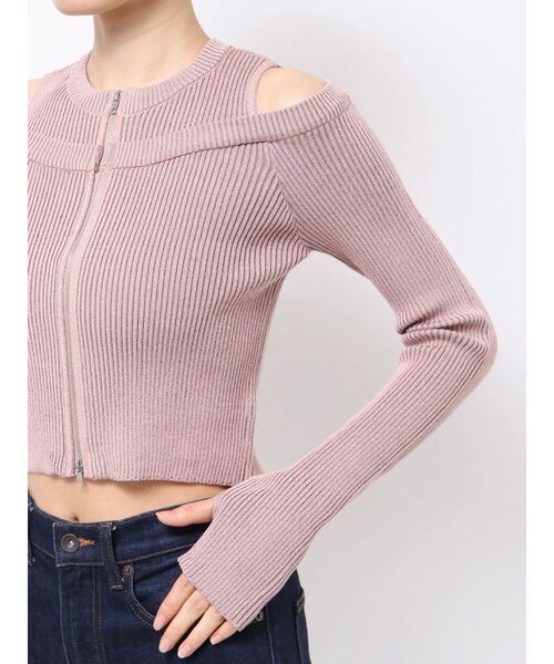 jouetie（ジュエティ）の「カットアウトジップニット（ニット/セーター・レディース・アイボリー/ピンク/ブラック・MEDIUM）」の21枚目の写真