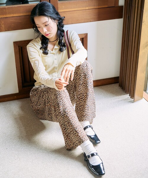 新品タグ付き✨22AW 定価6.1万 ロイドフォード プリーツレオパード  