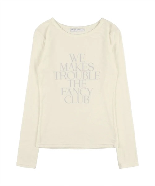 FANCY CLUB(ファンシークラブ)の「A'GEM/9 × .kom 『 FANCY CLUB/ファンシークラブ』 WE MAKES TROUBLE LONG SLEEVE/メイクトラブル長袖カットソー(Tシャツ/カットソー・レディース・アイボリー/ブラック・FREE)」の6枚目の写真