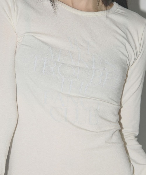 FANCY CLUB(ファンシークラブ)の「A'GEM/9 × .kom 『 FANCY CLUB/ファンシークラブ』 WE MAKES TROUBLE LONG SLEEVE/メイクトラブル長袖カットソー(Tシャツ/カットソー・レディース・アイボリー/ブラック・FREE)」の22枚目の写真