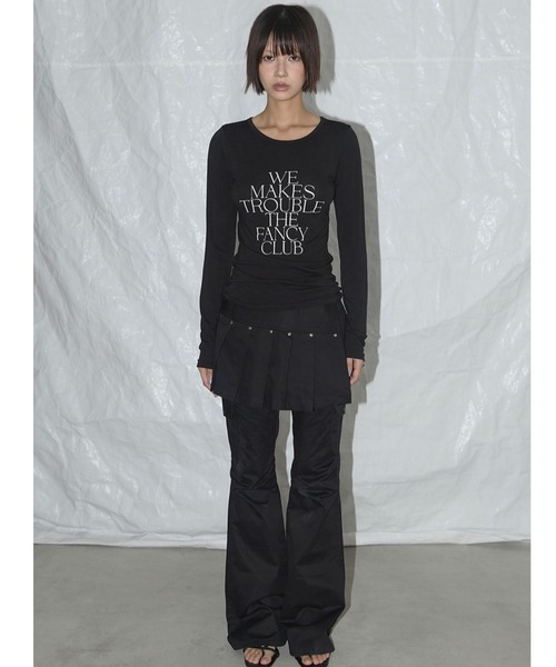 FANCY CLUB(ファンシークラブ)の「A'GEM/9 × .kom 『 FANCY CLUB/ファンシークラブ』 WE MAKES TROUBLE LONG SLEEVE/メイクトラブル長袖カットソー(Tシャツ/カットソー・レディース・アイボリー/ブラック・FREE)」の19枚目の写真