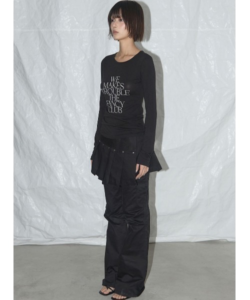 FANCY CLUB(ファンシークラブ)の「A'GEM/9 × .kom 『 FANCY CLUB/ファンシークラブ』 WE MAKES TROUBLE LONG SLEEVE/メイクトラブル長袖カットソー(Tシャツ/カットソー・レディース・アイボリー/ブラック・FREE)」の20枚目の写真
