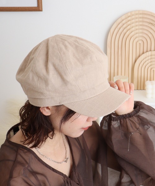 Sense of Grace（センスオブグレース）の「綿麻素材 キャスケット（キャスケット・メンズ・ピンク/ホワイト/ベージュ/ブラック/グレー・FREE）」の4枚目の写真