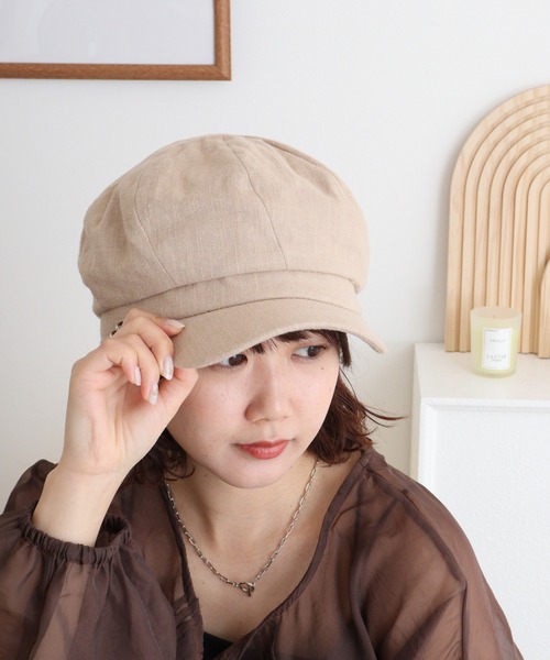 Sense of Grace（センスオブグレース）の「綿麻素材 キャスケット（キャスケット・メンズ・ピンク/ホワイト/ベージュ/ブラック/グレー・FREE）」の7枚目の写真