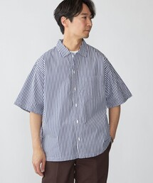 シップス 長袖シャツ トップス ストライプ柄 LANIFICIO CANGIOLI イタリア製生地 レディース ONEサイズ ベージュ SHIPS SHIPS - シップス 長袖シャツ トップス ストライプ柄 LANIFICIO