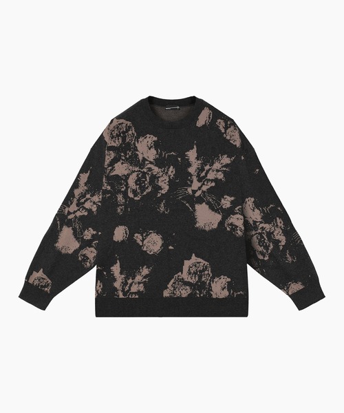 LAD MUSICIAN（ラッドミュージシャン）の「PAINT ROSE + CAT KNIT PULLOVER（ニット/セーター・メンズ・ブラック/ダークネイビー/チャコール・FREE）」の2枚目の写真
