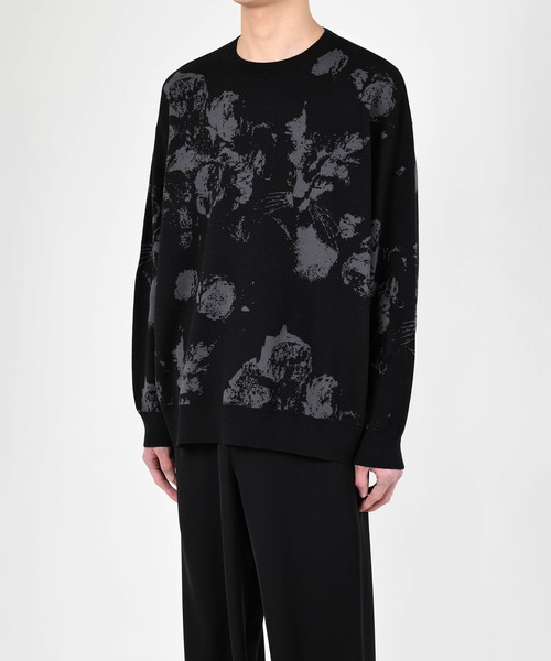 LAD MUSICIAN（ラッドミュージシャン）の「PAINT ROSE + CAT KNIT PULLOVER（ニット/セーター・メンズ・ブラック/ダークネイビー/チャコール・FREE）」の13枚目の写真