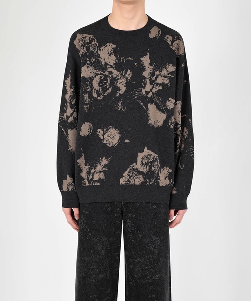 LAD MUSICIAN（ラッドミュージシャン）の「PAINT ROSE + CAT KNIT PULLOVER（ニット/セーター・メンズ・ブラック/ダークネイビー/チャコール・FREE）」の8枚目の写真