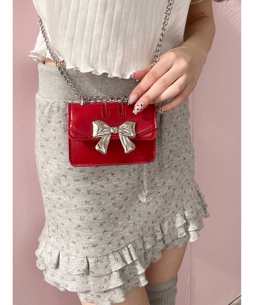 PHILLY（フィリー）の「【PHILLY】メタルリボンミニショルダー（ショルダーバッグ・レディース・レッド/ブラック/ホワイト・FREE）」の13枚目の写真