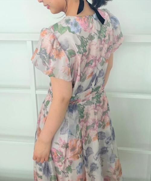 couture brooch（クチュールブローチ）の「【花柄・一枚で着映える・細見え】Summerオーガンフルールワンピース（ワンピース・レディース・ベージュ系その他4/ブラック系/ライトグレー系・36/38/40/42）」の13枚目の写真