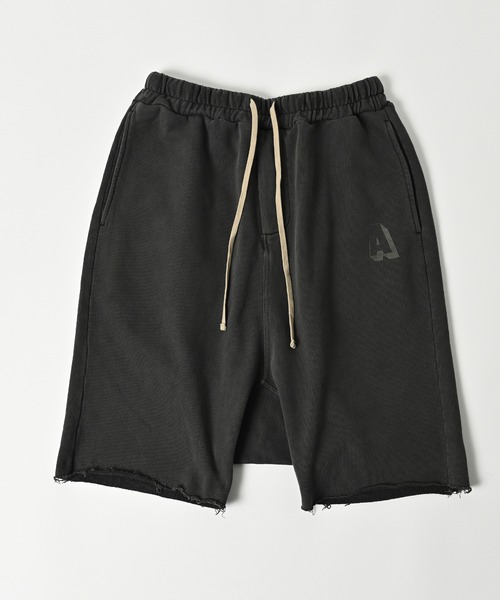 ADAM PATEK(アダムパテック)の「【ADAMPATEK/アダムパテック】pigment dyeing sarouel short pants/ピグメント染めスウェットサルエルショートパンツ(その他パンツ・メンズ・パープル/ブラック・2/1)」の2枚目の写真