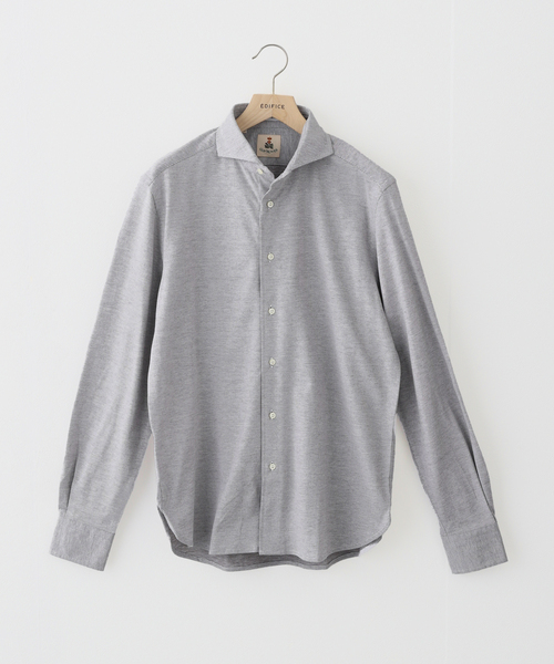 GUY ROVER(ギローバー)の「GUY ROVER (ギローバー) Jersey Pique Cutaway Shirts 551506/3850PL190J(シャツ/ブラウス・メンズ・ブラウン/ホワイト・SMALL/MEDIUM/LARGE/X-LARGE)」の1枚目の写真
