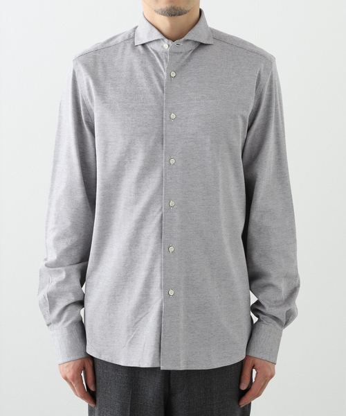 GUY ROVER(ギローバー)の「GUY ROVER (ギローバー) Jersey Pique Cutaway Shirts 551506/3850PL190J(シャツ/ブラウス・メンズ・ブラウン/ホワイト・SMALL/MEDIUM/LARGE/X-LARGE)」の4枚目の写真