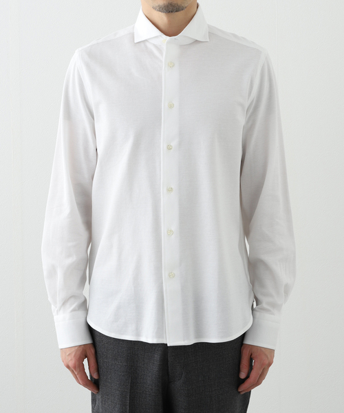 GUY ROVER(ギローバー)の「GUY ROVER (ギローバー) Jersey Pique Cutaway Shirts 551506/3850PL190J(シャツ/ブラウス・メンズ・ブラウン/ホワイト・SMALL/MEDIUM/LARGE/X-LARGE)」の8枚目の写真