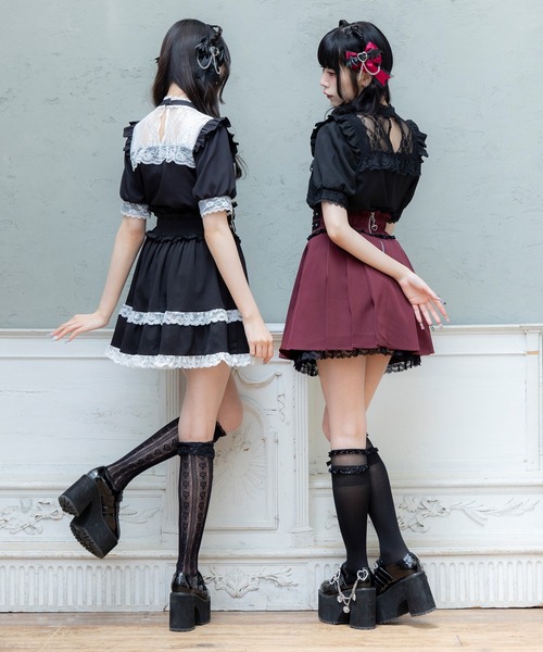 DearMyLove(ディアマイラブ)の「十字架レースフリルハートチャームブラウス(シャツ/ブラウス・レディース・ホワイト×ブラック/パープル/ホワイト/ブラック/ボルドー・LL/LARGE/MEDIUM/3L)」の22枚目の写真