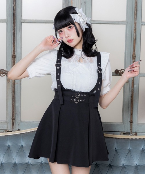 DearMyLove(ディアマイラブ)の「十字架レースフリルハートチャームブラウス(シャツ/ブラウス・レディース・ホワイト×ブラック/パープル/ホワイト/ブラック/ボルドー・LL/LARGE/MEDIUM/3L)」の16枚目の写真