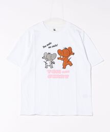 【TOM AND JERRY/トムとジェリー】オリジナルデザインTシャツ ジェリー タフィー ドロップショルダー ビッグシルエット ユニセックス