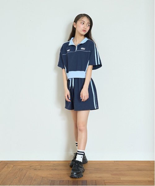 J　ラブブセット セール】【LTXC】【吸水速乾/さらさら】ハーフジップ セットアップ